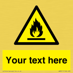 Custom flammable sign